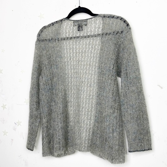 LINDA Allard & Ellen Tracy mohair blend open knit lightweight cardigan - Picture 6 of 7